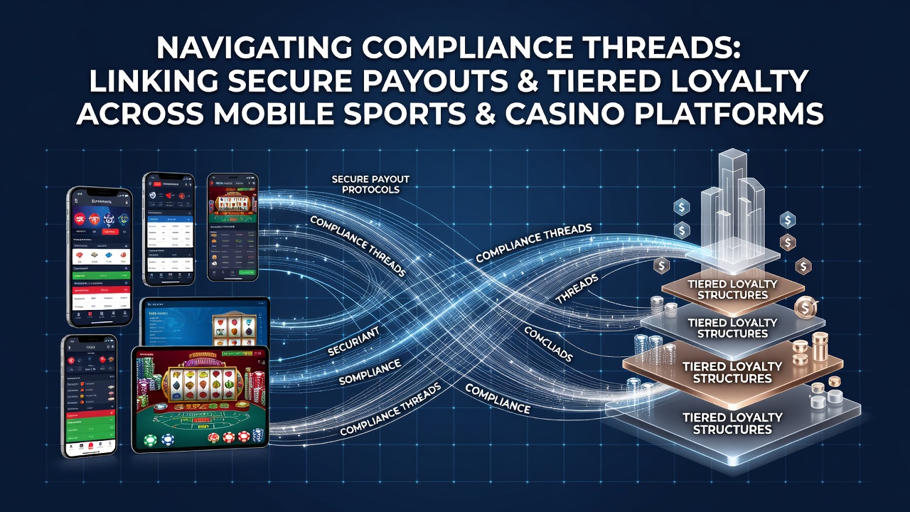 Illustration von Compliance-Verbindungen in mobilen Glücksspielplattformen mit Fokus auf Auszahlungen und Loyalitätsstrukturen
